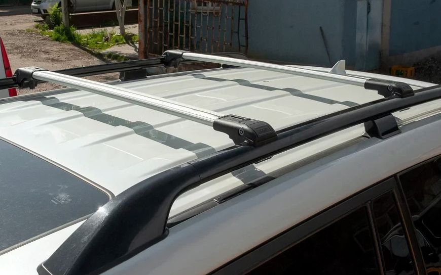 Перемички на рейлінги для BMW X5 E53 1999-2006, 110 см, сірі, із замком (WINGBAR V1) POR-157735 фото