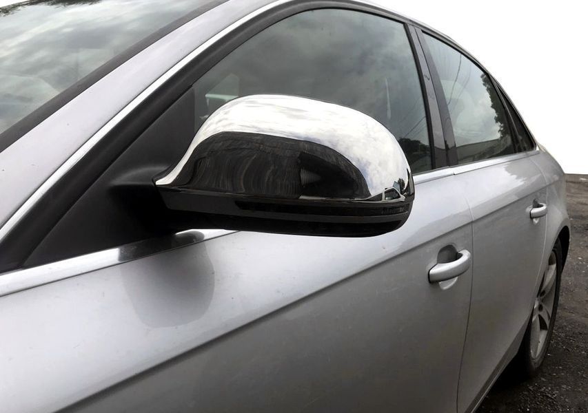 Накладки на дзеркала для Audi A6 C6, 2009-2012, хромовані, нержавіюча сталь NZR-49718 фото