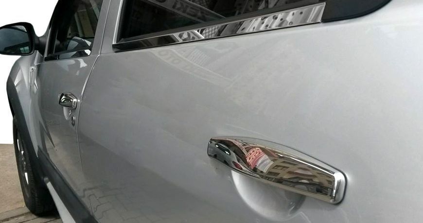 Накладки на ручки дверей для Renault Sandero 2007-2013, 4 шт, хром (Omsa Line) NKS-7449 фото