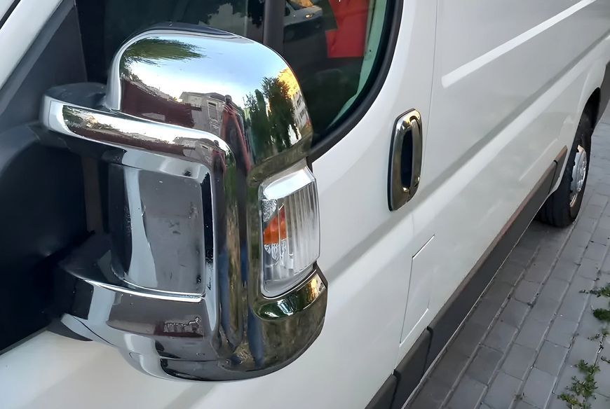 Накладки на зеркала для Fiat Ducato 2006+, хромированные, пластик NZR-4048 фото