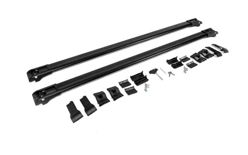 Перемычки на рейлинги для Chevrolet Trax 2012-2023, до 110 см, черные, с замком (WINGCARRIER V1) POR-166743 фото