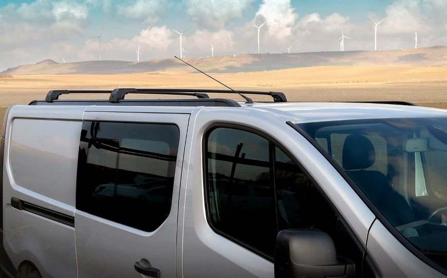 Вбудовані рейлінги для Renault Trafic 2015+, коротка база (чорні) RLN-74392 фото
