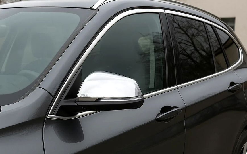 Накладки на дзеркала для BMW X1 F48 2015-2022, хромовані, нержавіюча сталь NZR-125545 фото