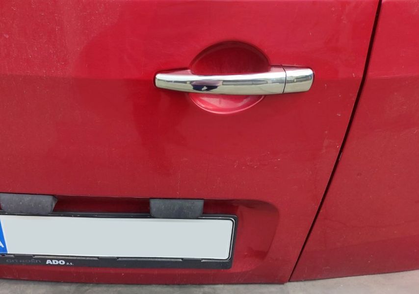 Накладки на ручки дверей для Peugeot Partner Tepee 2008-2018, 4 шт, хром (Carmos) NKS-1233 фото