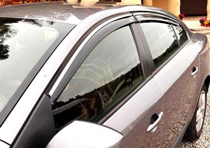 Ветровики для Renault Fluence 2009-2016 (4 шт) DOK-126165 фото