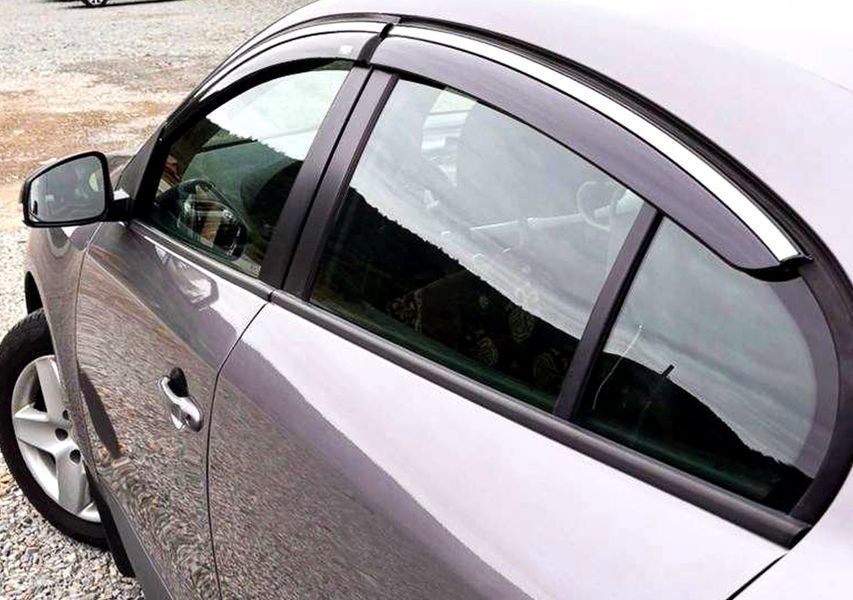 Ветровики для Renault Fluence 2009-2016 (4 шт) DOK-126165 фото